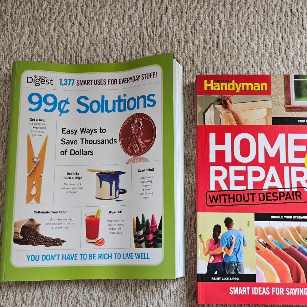 2 Books _ Home Repair Guide And 99 Cents Solition